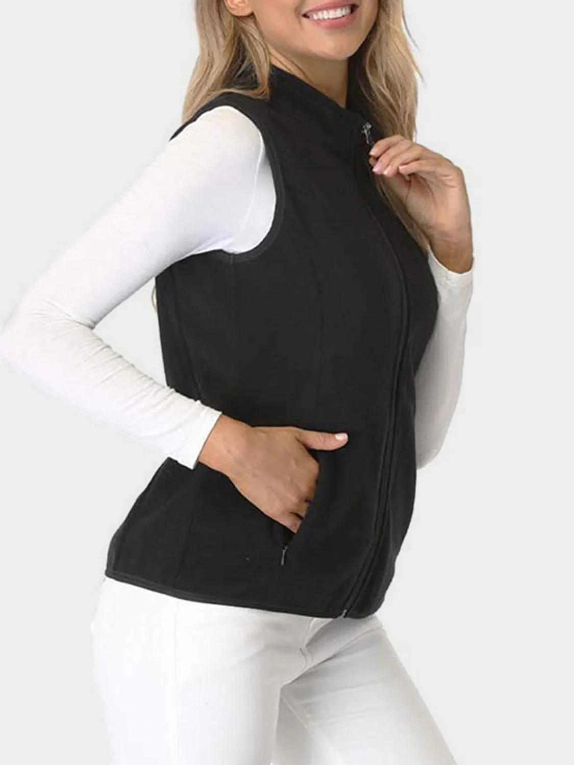 Zip Up Turtleneck Vest with Pockets - Image 8